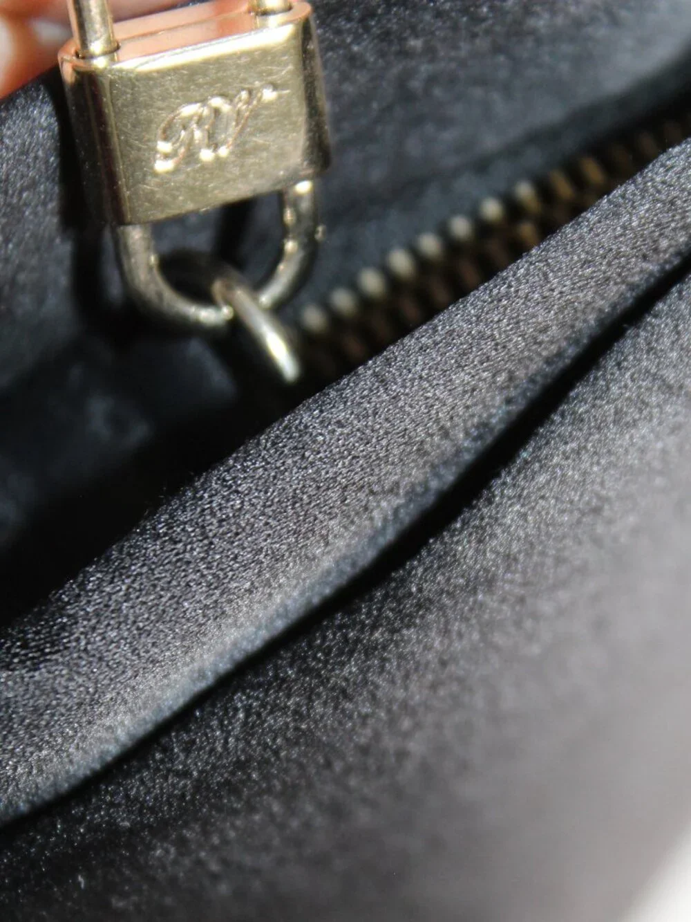 Roger Vivier Black Satin Handbag Clutch Trompette Jeweled Crystal Buckle